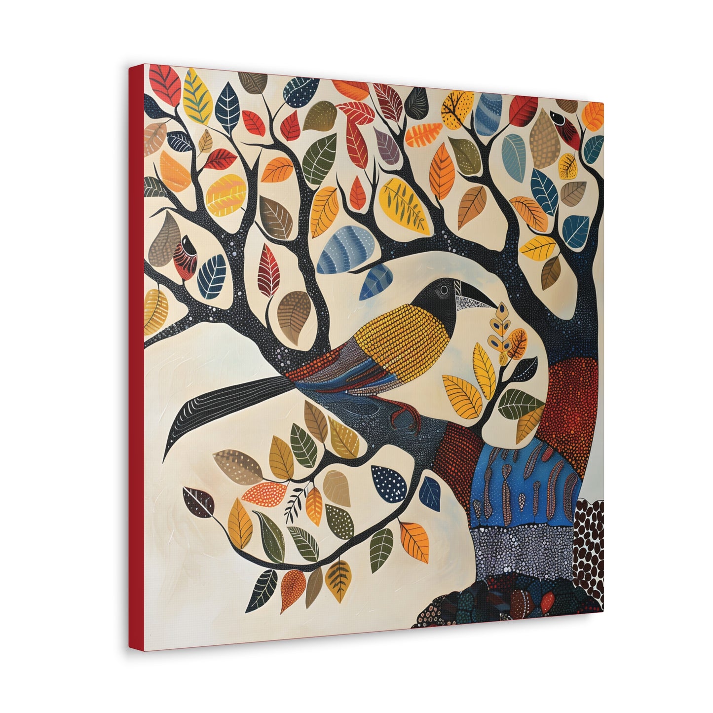 Gond Wall Art | 20 X 20 Inch | Indian Home Decor | 100% Cotton Canvas Gallery Wrap | Perfect Gift for Indian Festivals