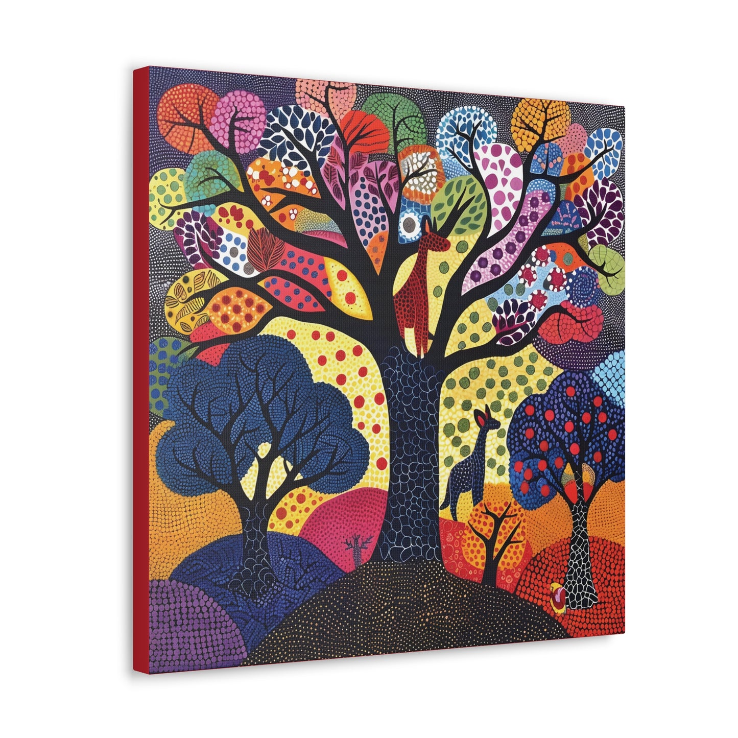 Gond Wall Art | 20 X 20 Inch | Indian Home Decor | 100% Cotton Canvas Gallery Wrap | Perfect Gift for Indian Festivals