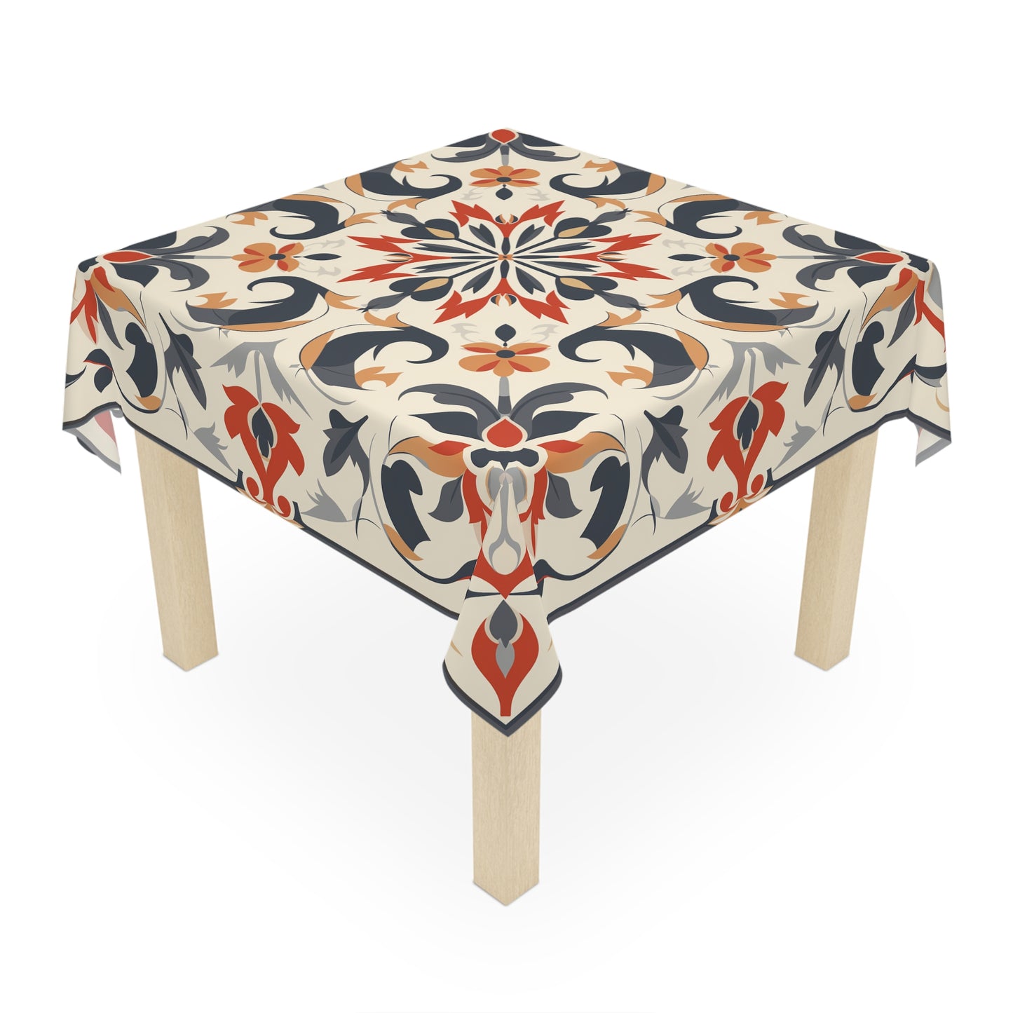 Breakfast Table Cover Indian Design | Square 55.1 by 55.1 inches | Sanskrit Arts