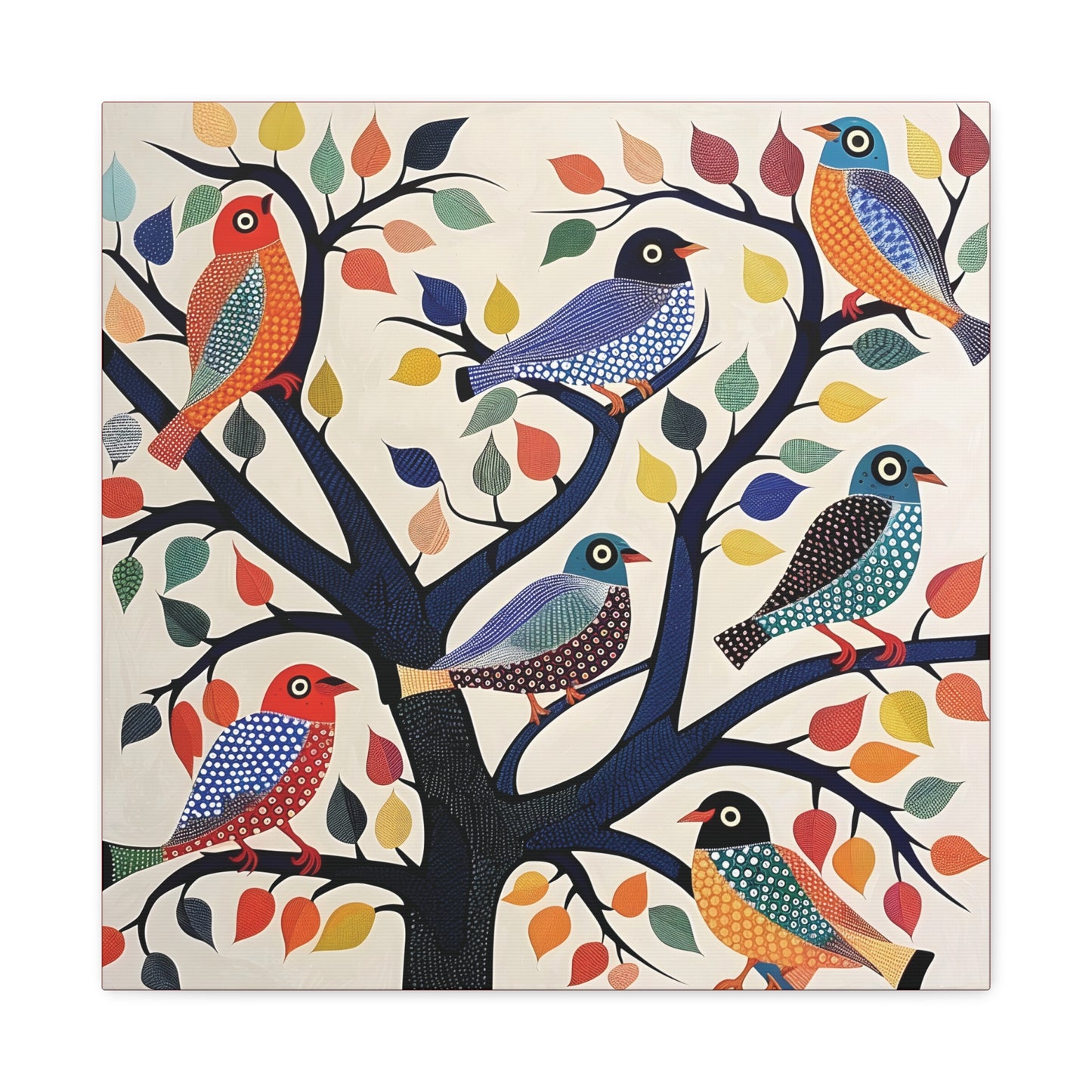 Gond Wall Art | 20 X 20 Inch | Indian Home Decor | 100% Cotton Canvas Gallery Wrap | Perfect Gift for Indian Festivals