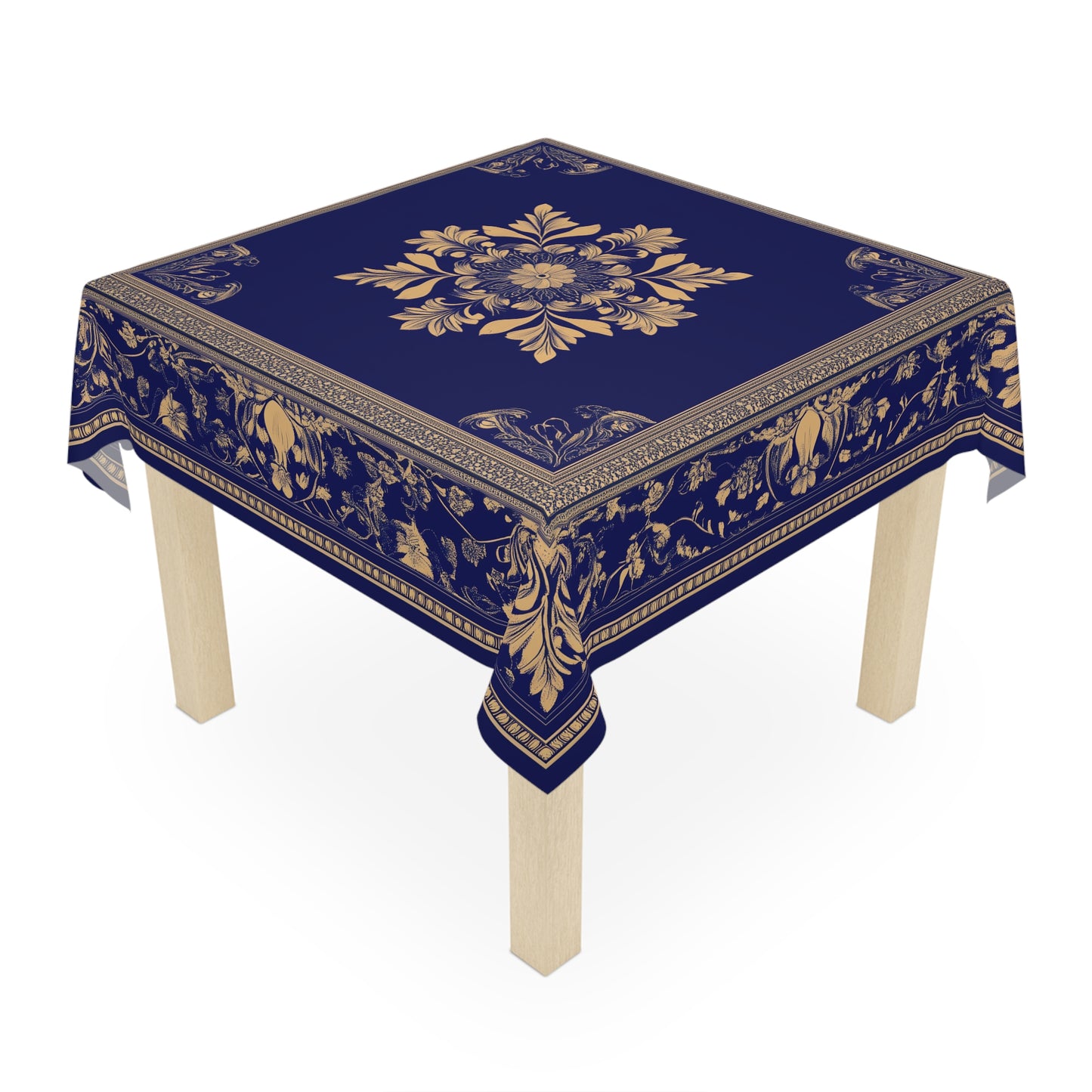 Breakfast Table Cover Indian Design | Square 55.1 by 55.1 inches | Sanskrit Arts