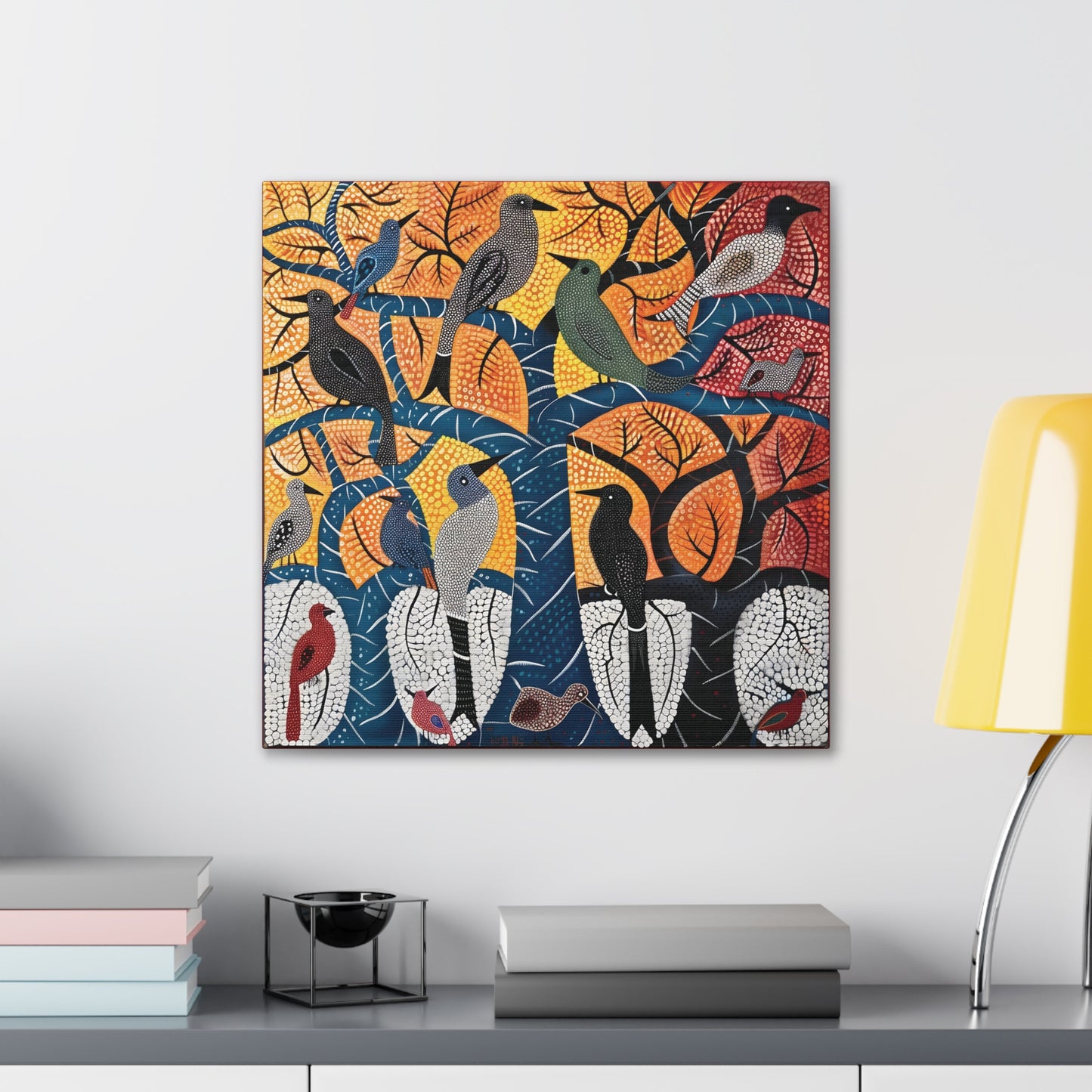 Gond Wall Art | 20 X 20 Inch | Indian Home Decor | 100% Cotton Canvas Gallery Wrap | Perfect Gift for Indian Festivals