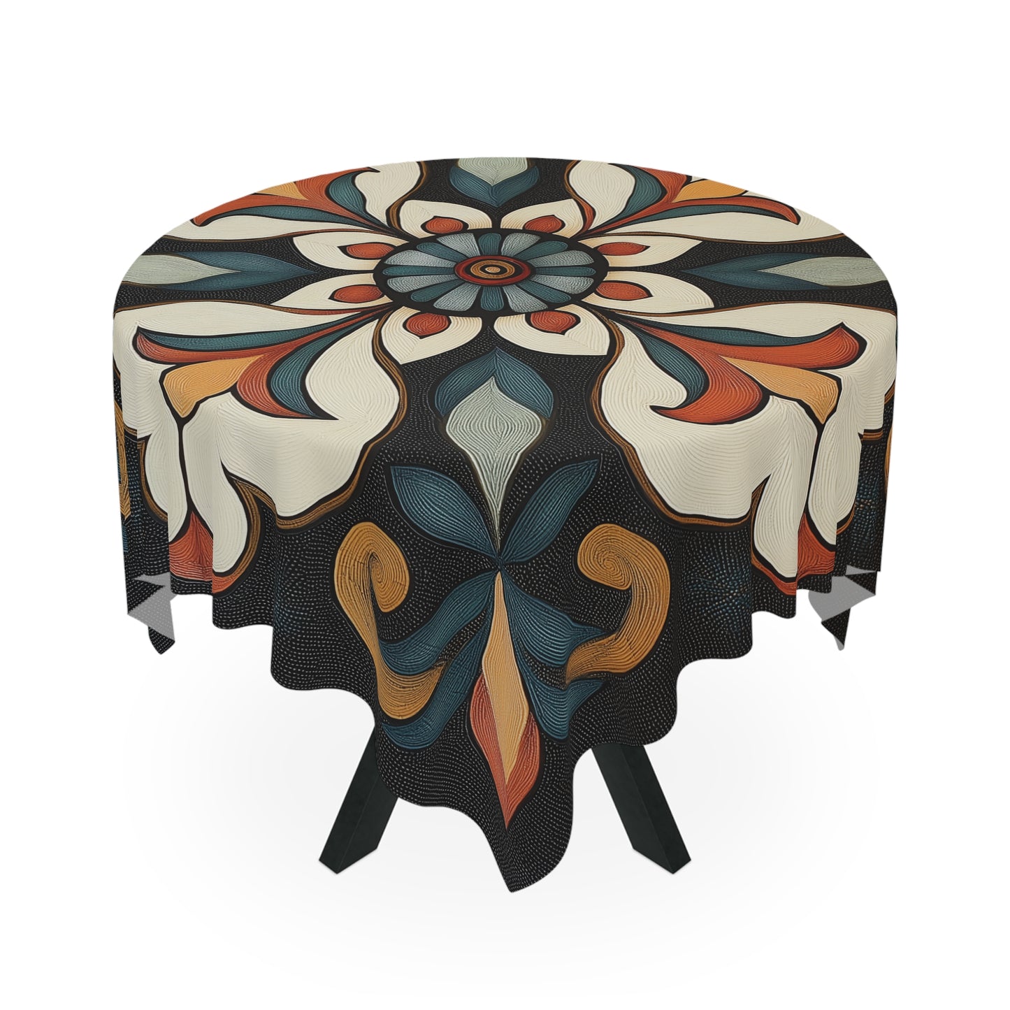 Breakfast Table Cover Indian Design | Square 55.1 by 55.1 inches | Sanskrit Arts