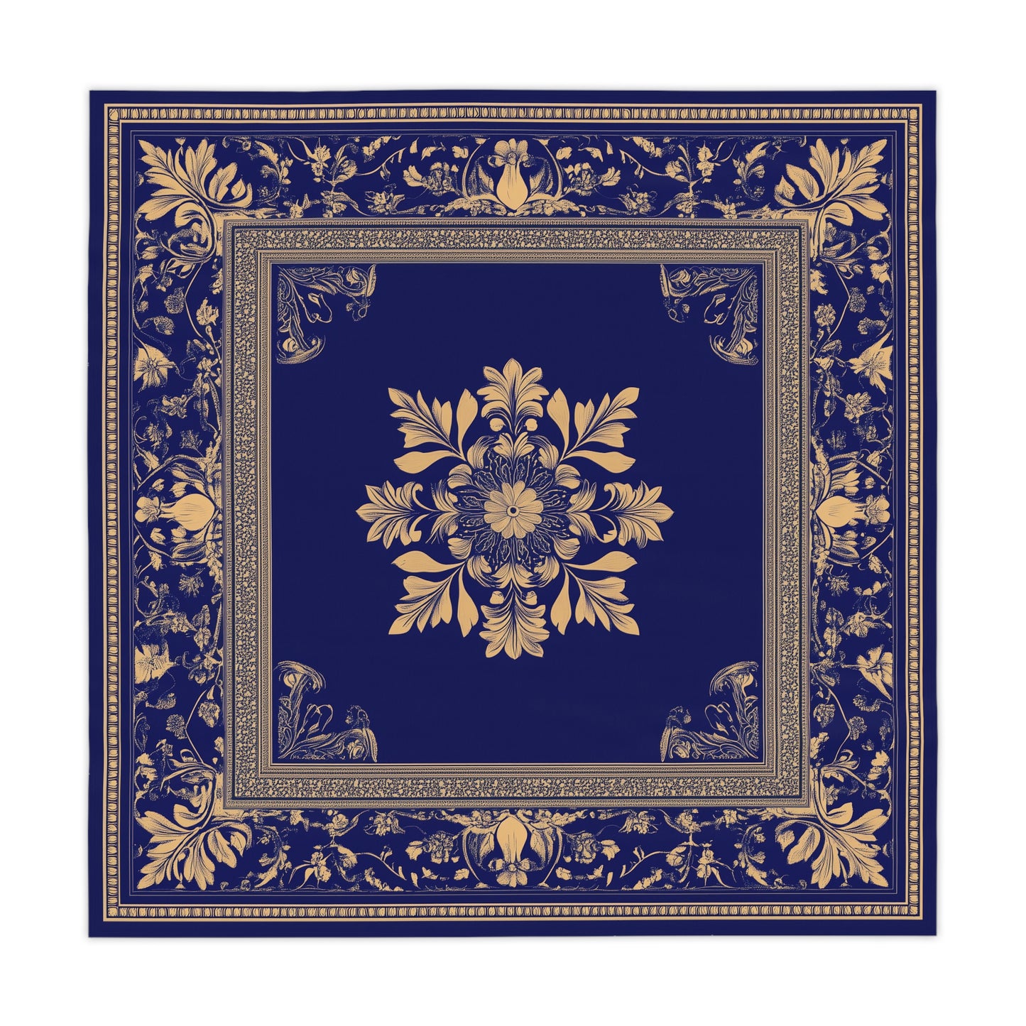 Breakfast Table Cover Indian Design | Square 55.1 by 55.1 inches | Sanskrit Arts