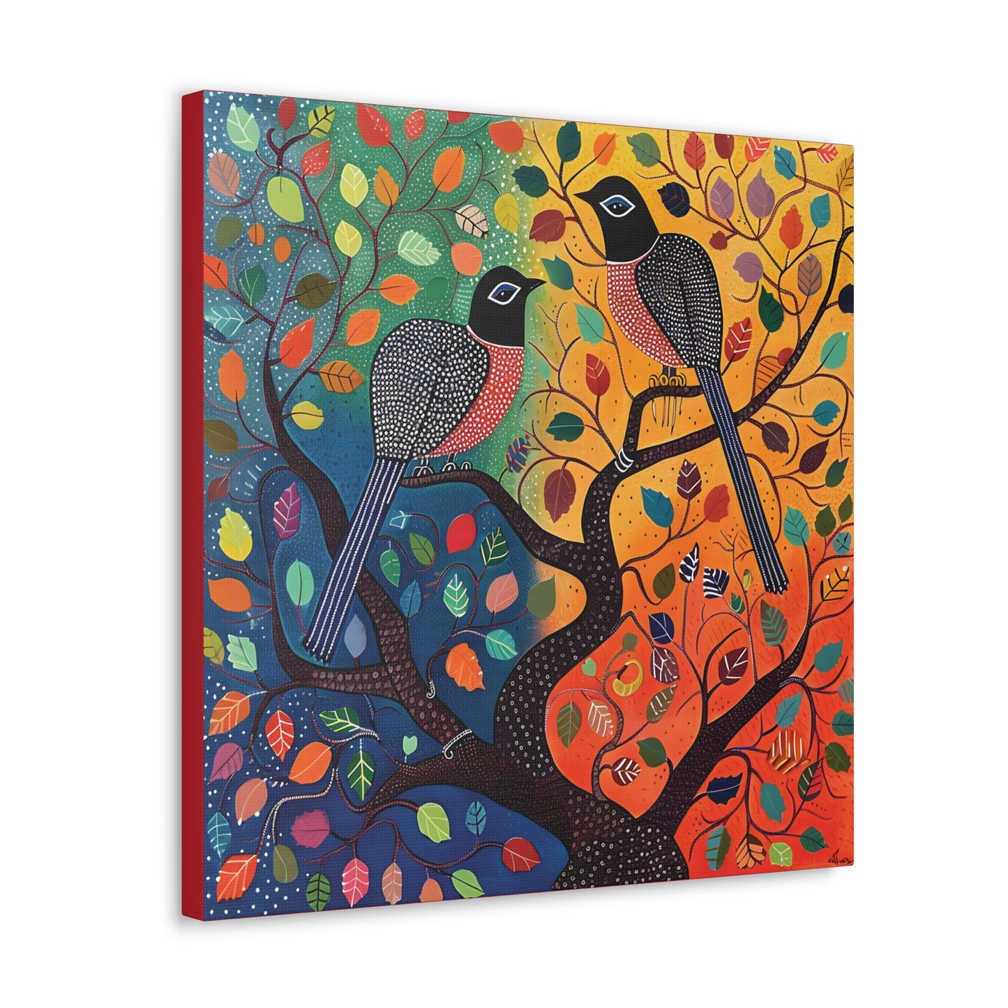 Gond Wall Art | 20 X 20 Inch | Indian Home Decor | 100% Cotton Canvas Gallery Wrap | Perfect Gift for Indian Festivals