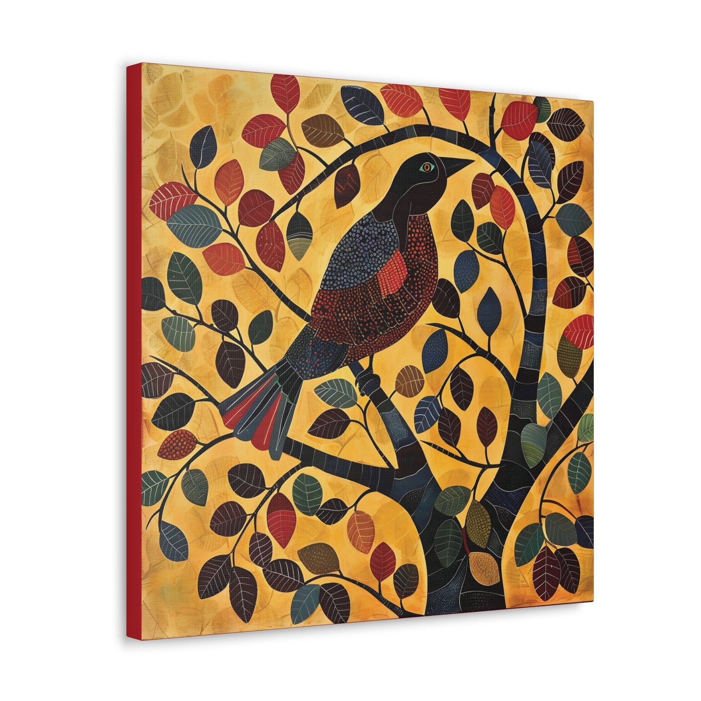 Gond Wall Art | 20 X 20 Inch | Indian Home Decor | 100% Cotton Canvas Gallery Wrap | Perfect Gift for Indian Festivals