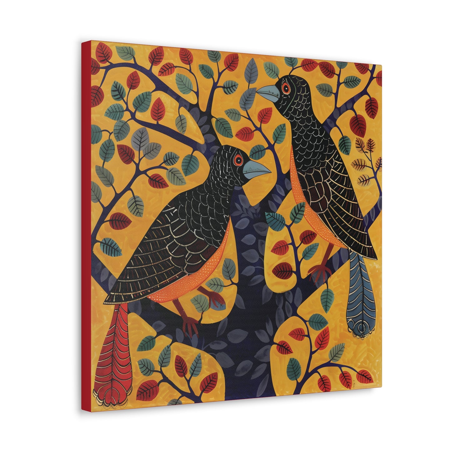 Gond Wall Art | 20 X 20 Inch | Indian Home Decor | 100% Cotton Canvas Gallery Wrap | Perfect Gift for Indian Festivals