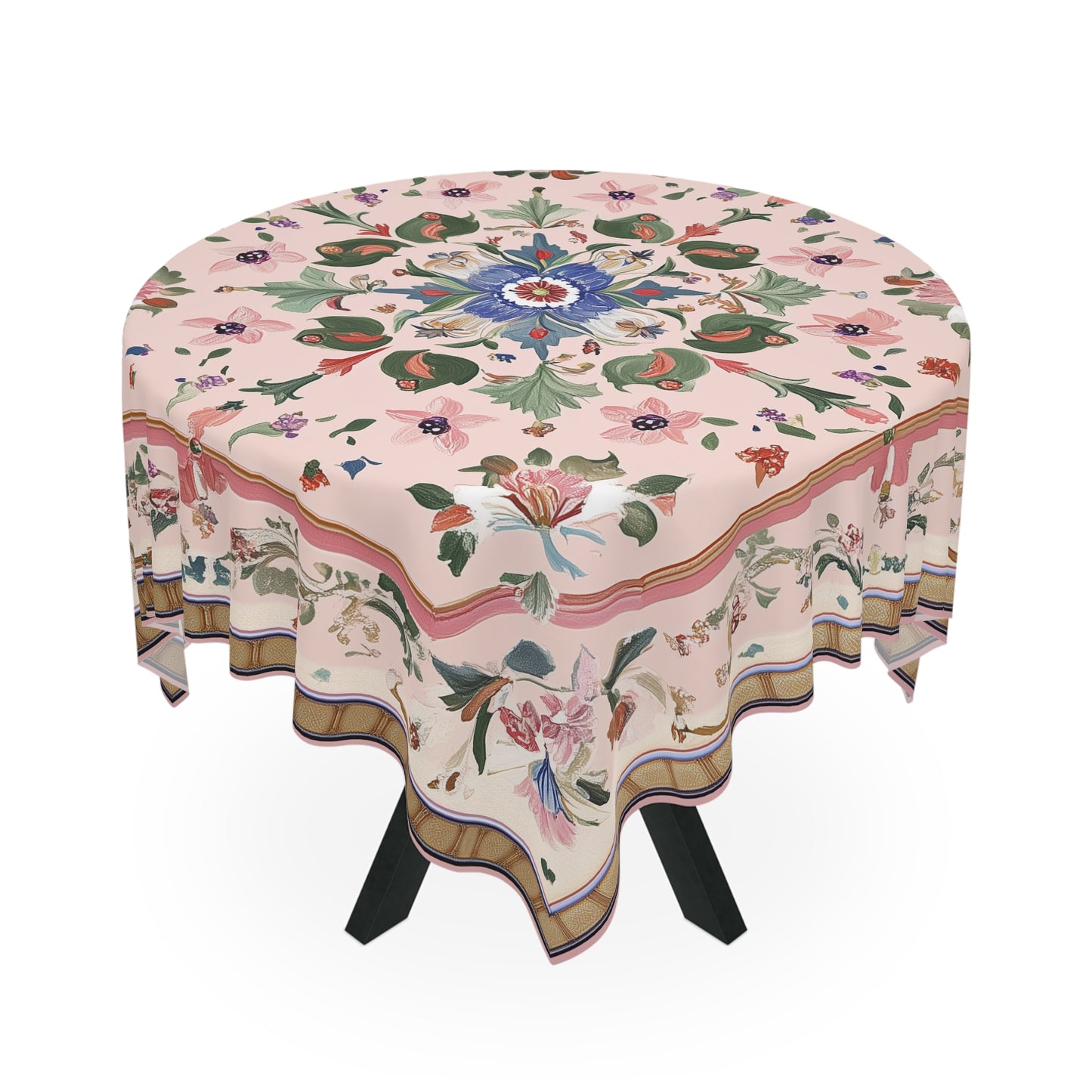Breakfast Table Cover Indian Design | Square 55.1 by 55.1 inches | Sanskrit Arts