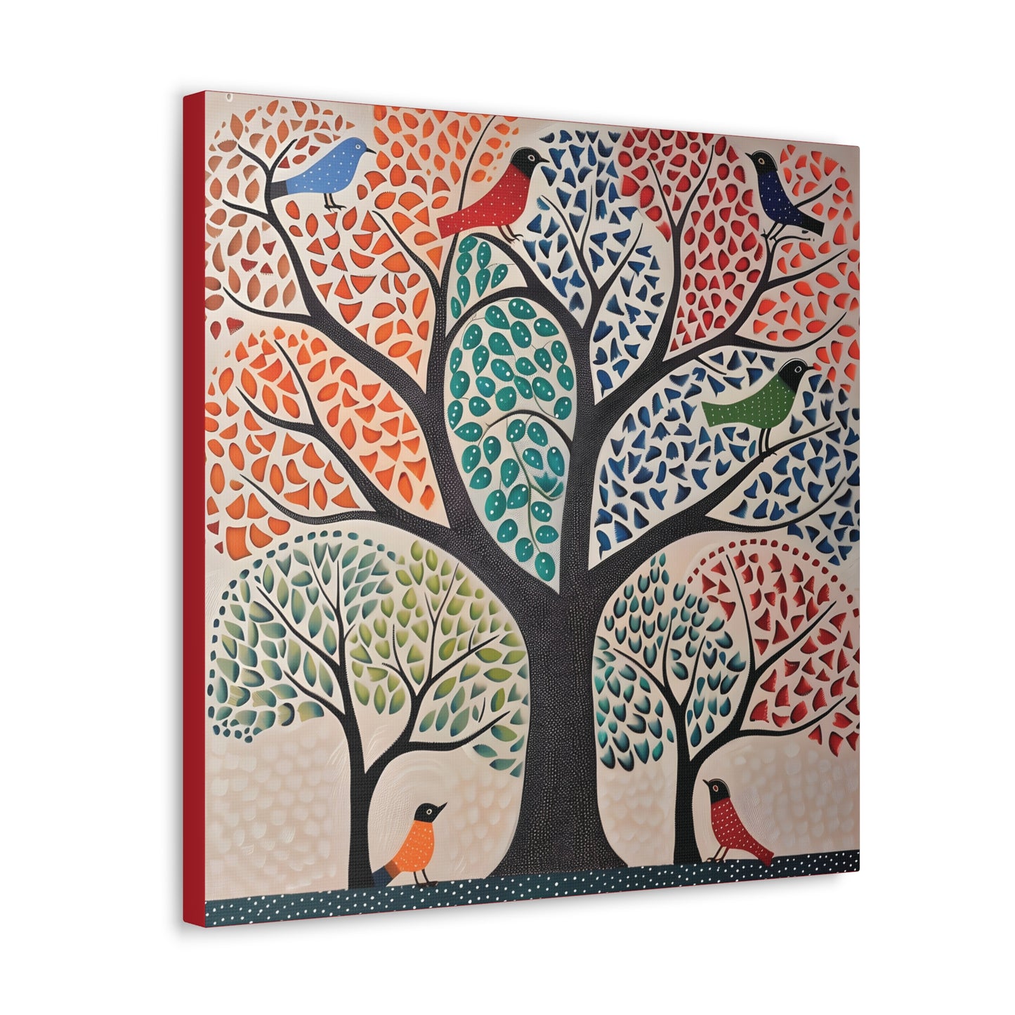 Gond Wall Art | 20 X 20 Inch | Indian Home Decor | 100% Cotton Canvas Gallery Wrap | Perfect Gift for Indian Festivals