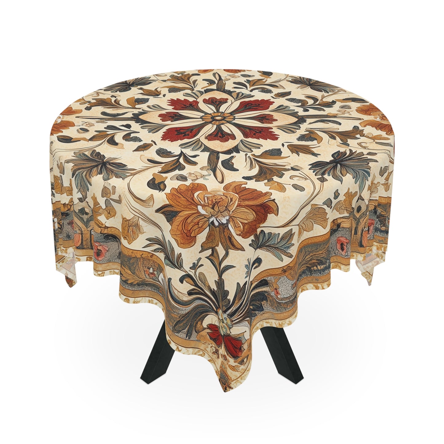 Breakfast Table Cover Indian Design | Square 55.1 by 55.1 inches | Sanskrit Arts
