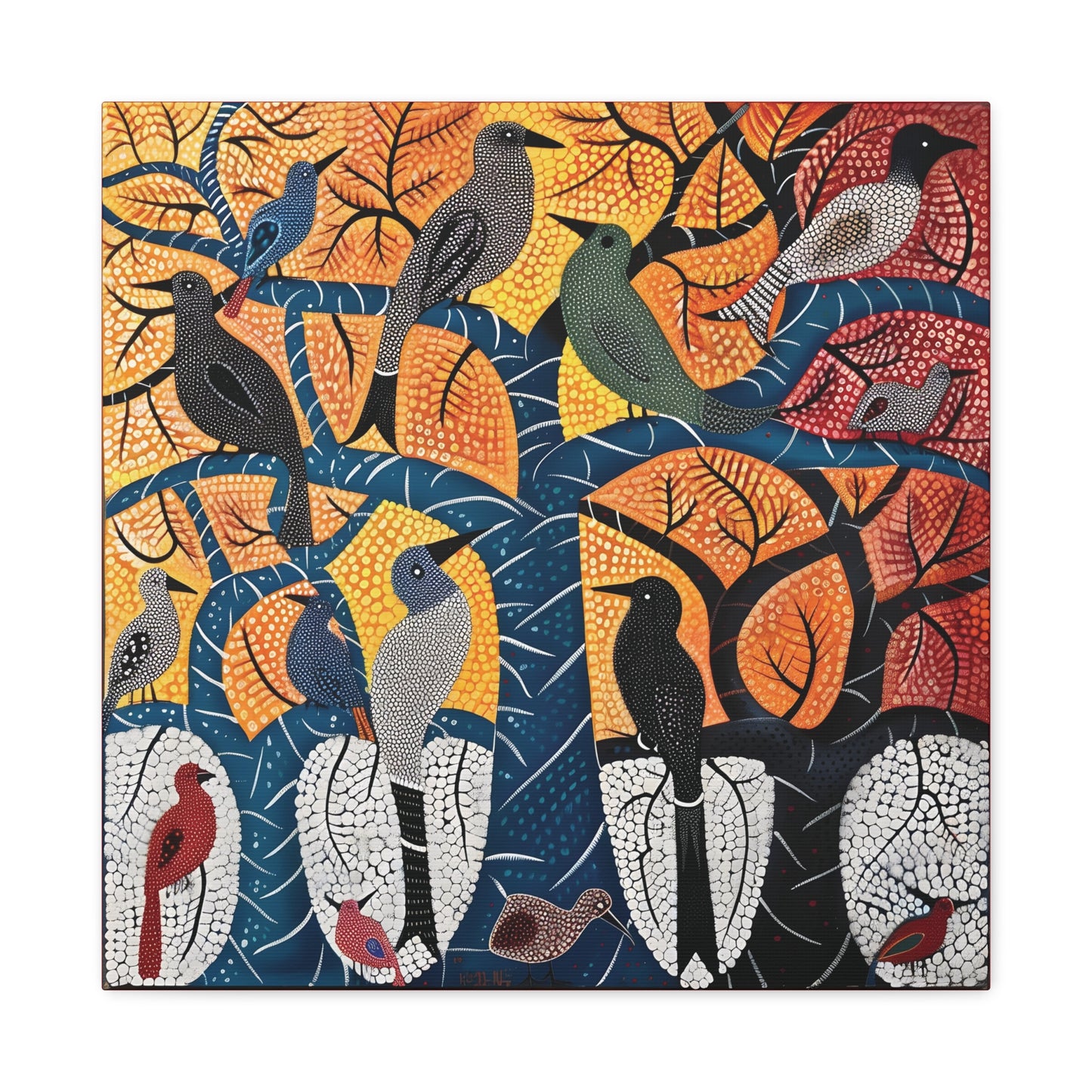 Gond Wall Art | 20 X 20 Inch | Indian Home Decor | 100% Cotton Canvas Gallery Wrap | Perfect Gift for Indian Festivals
