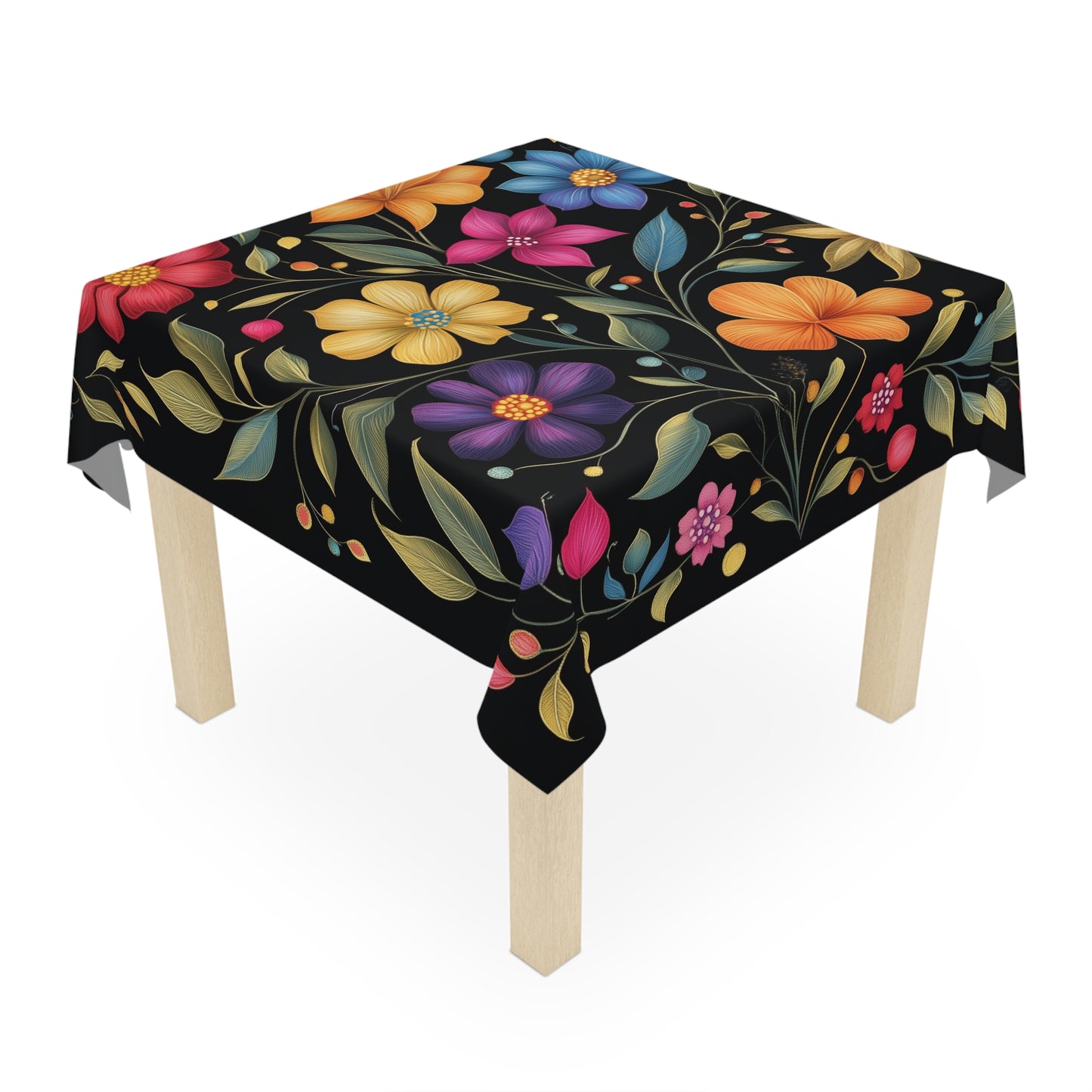 Breakfast Table Cover Indian Design | Square 55.1 by 55.1 inches | Sanskrit Arts