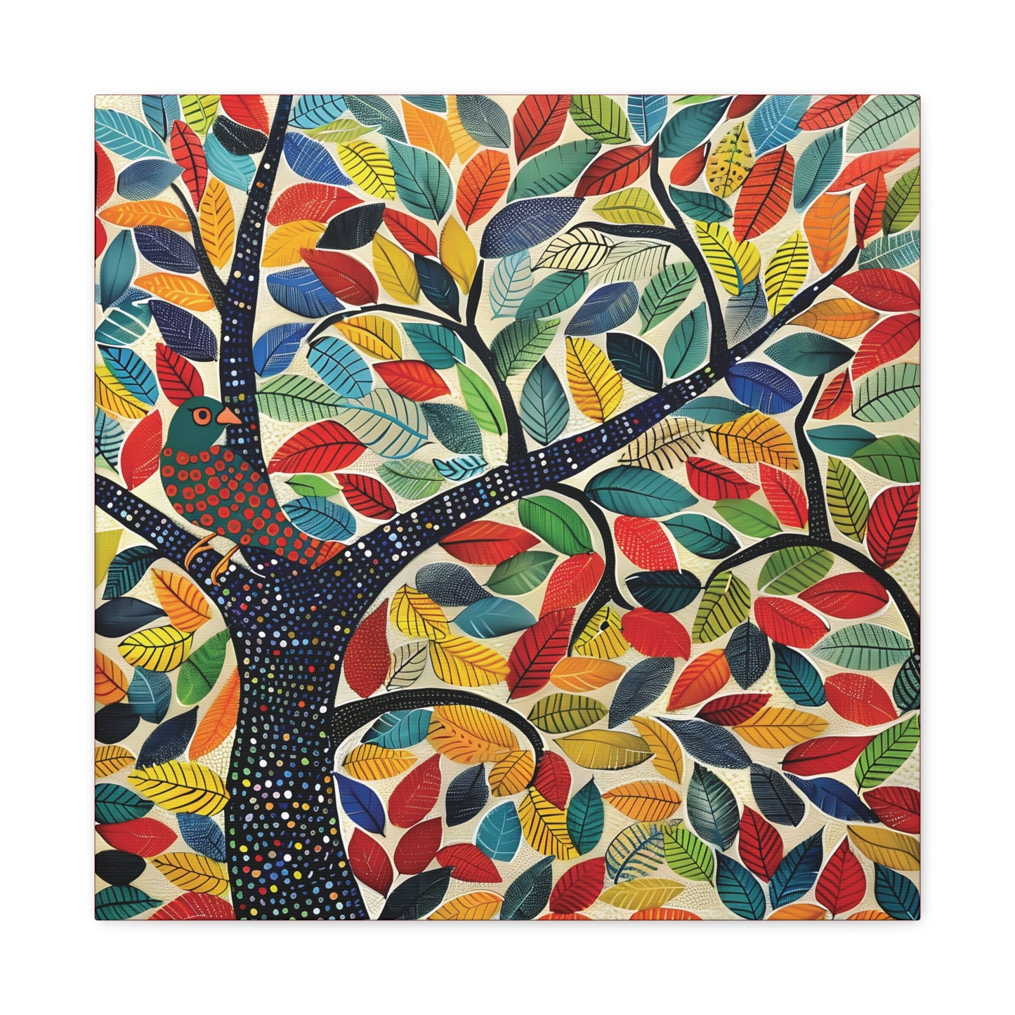 Gond Wall Art | 20 X 20 Inch | Indian Home Decor | 100% Cotton Canvas Gallery Wrap | Perfect Gift for Indian Festivals