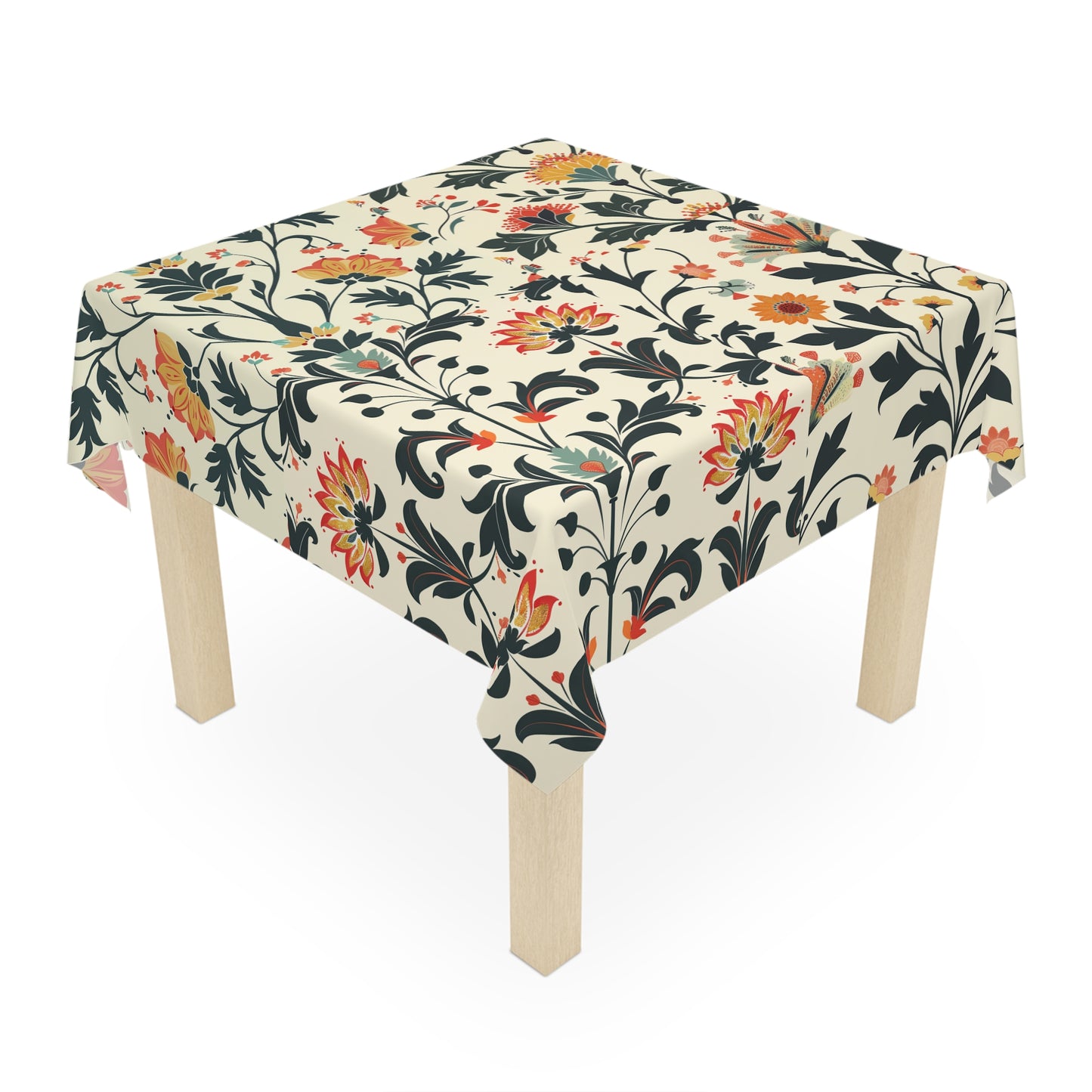 Breakfast Table Cover Indian Design | Square 55.1 by 55.1 inches | Sanskrit Arts