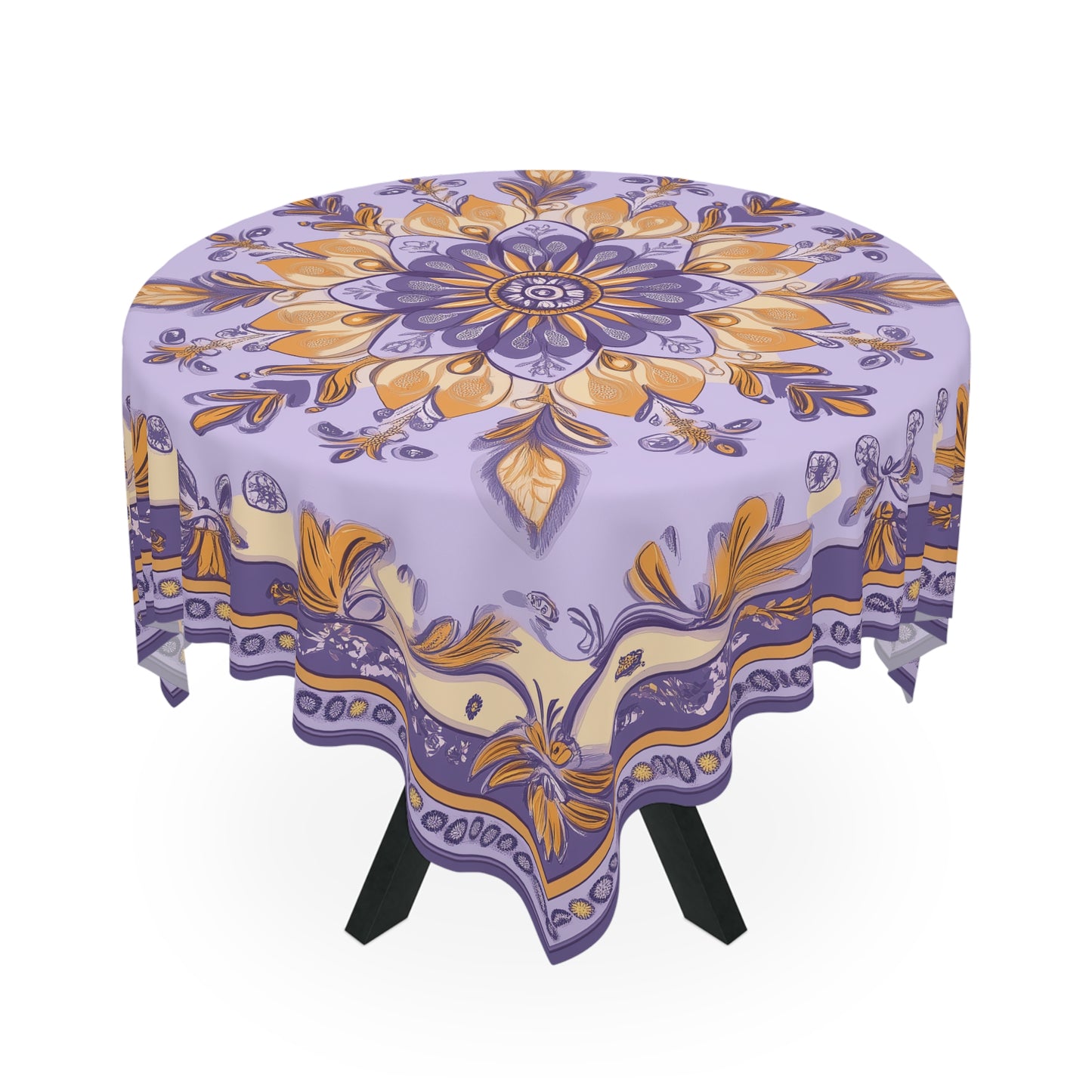 Breakfast Table Cover Indian Design | Square 55.1 by 55.1 inches | Sanskrit Arts