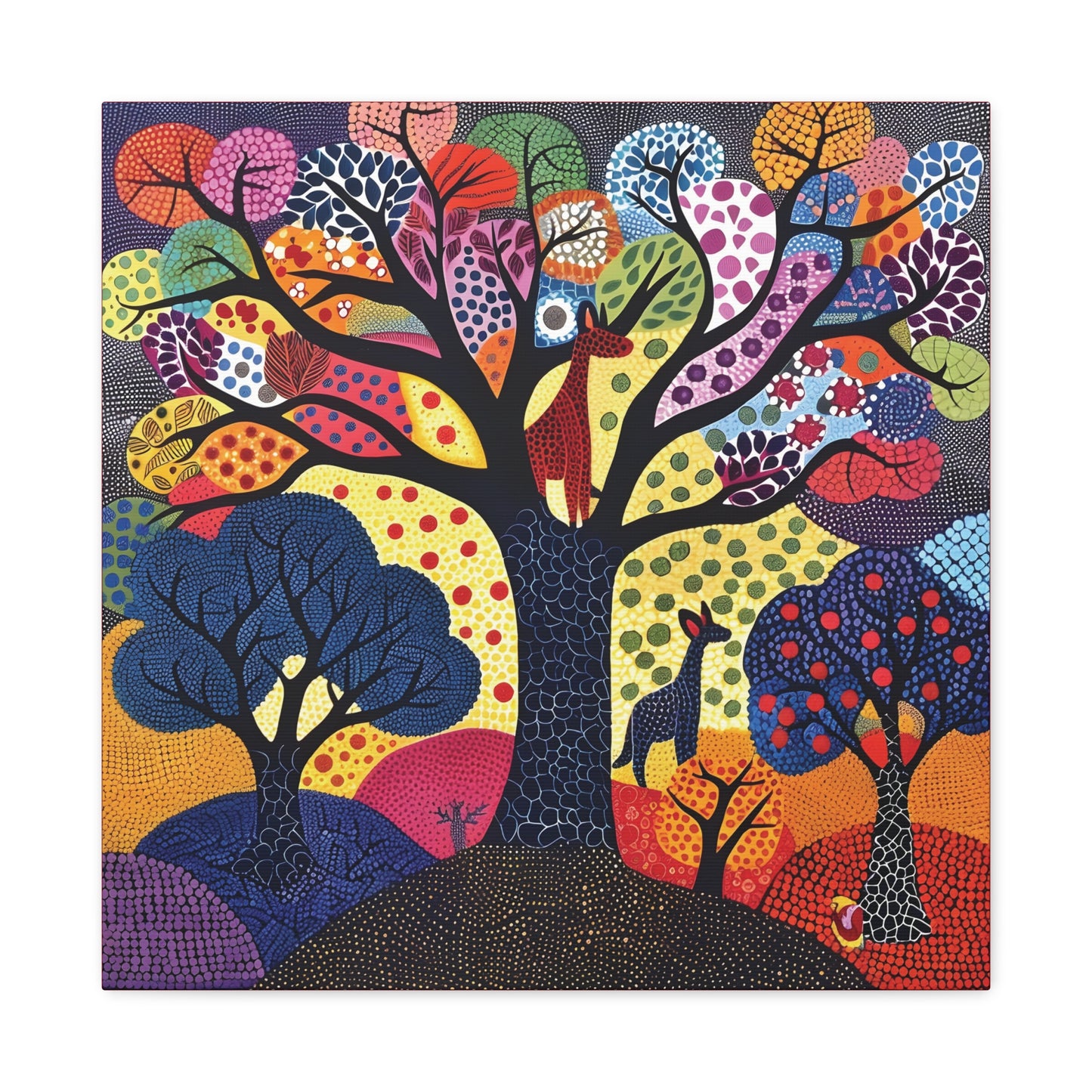Gond Wall Art | 20 X 20 Inch | Indian Home Decor | 100% Cotton Canvas Gallery Wrap | Perfect Gift for Indian Festivals