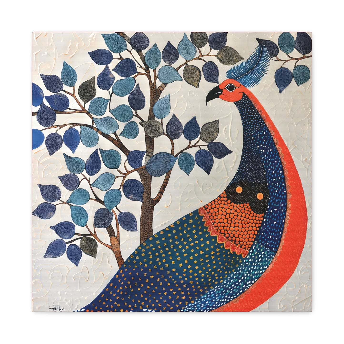 Gond Wall Art | 20 X 20 Inch | Indian Home Decor | 100% Cotton Canvas Gallery Wrap | Perfect Gift for Indian Festivals
