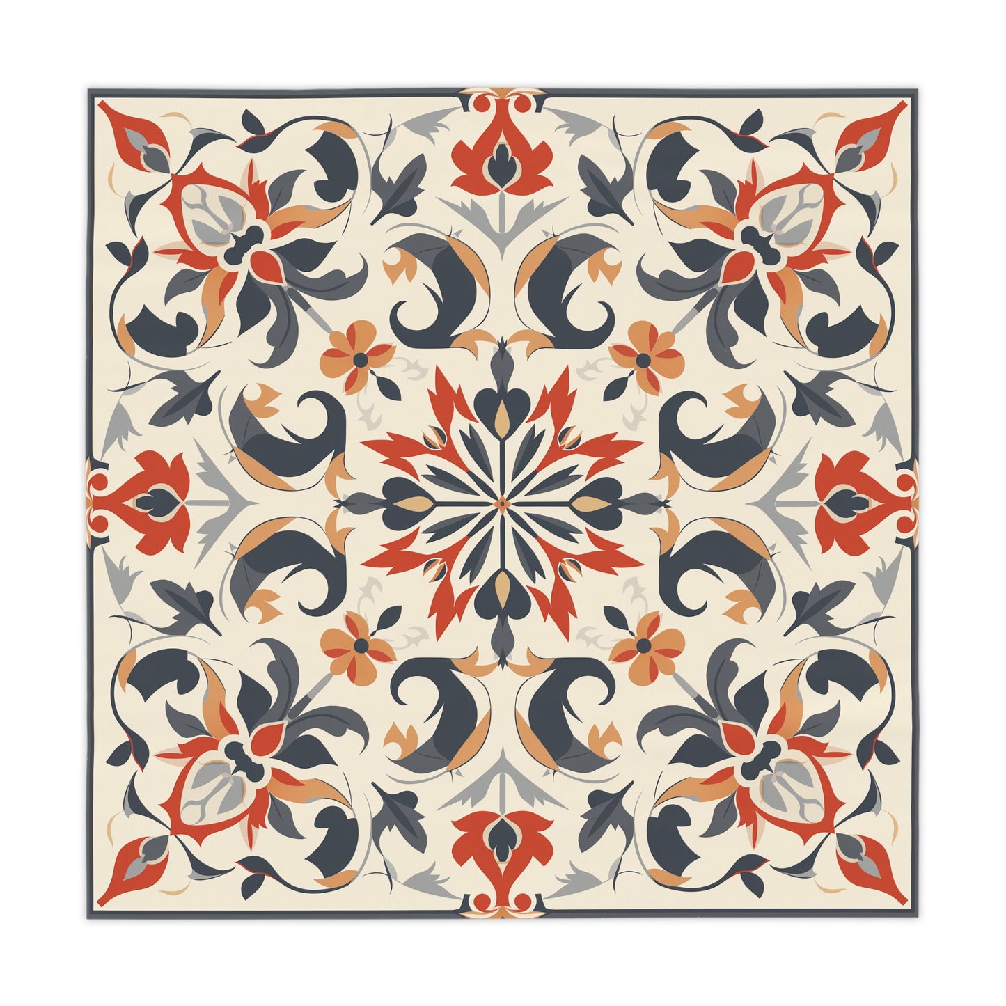 Breakfast Table Cover Indian Design | Square 55.1 by 55.1 inches | Sanskrit Arts