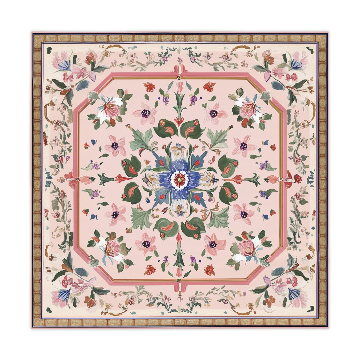 Breakfast Table Cover Indian Design | Square 55.1 by 55.1 inches | Sanskrit Arts