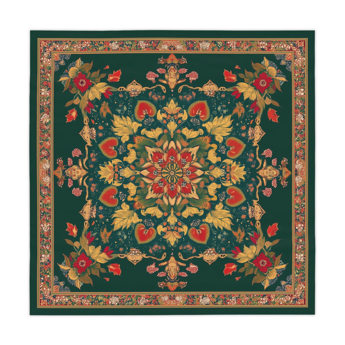 Breakfast Table Cover Indian Design | Square 55.1 by 55.1 inches | Sanskrit Arts