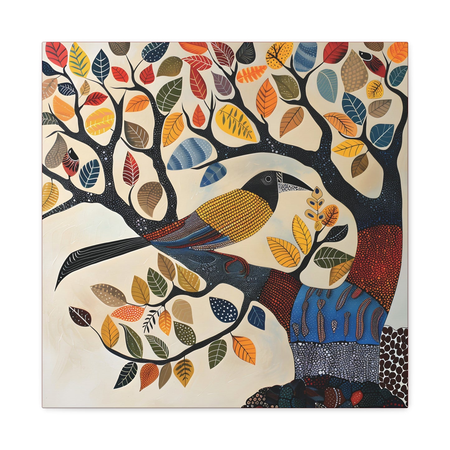 Gond Wall Art | 20 X 20 Inch | Indian Home Decor | 100% Cotton Canvas Gallery Wrap | Perfect Gift for Indian Festivals