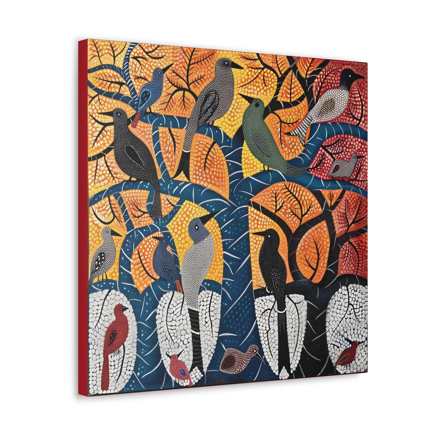 Gond Wall Art | 20 X 20 Inch | Indian Home Decor | 100% Cotton Canvas Gallery Wrap | Perfect Gift for Indian Festivals