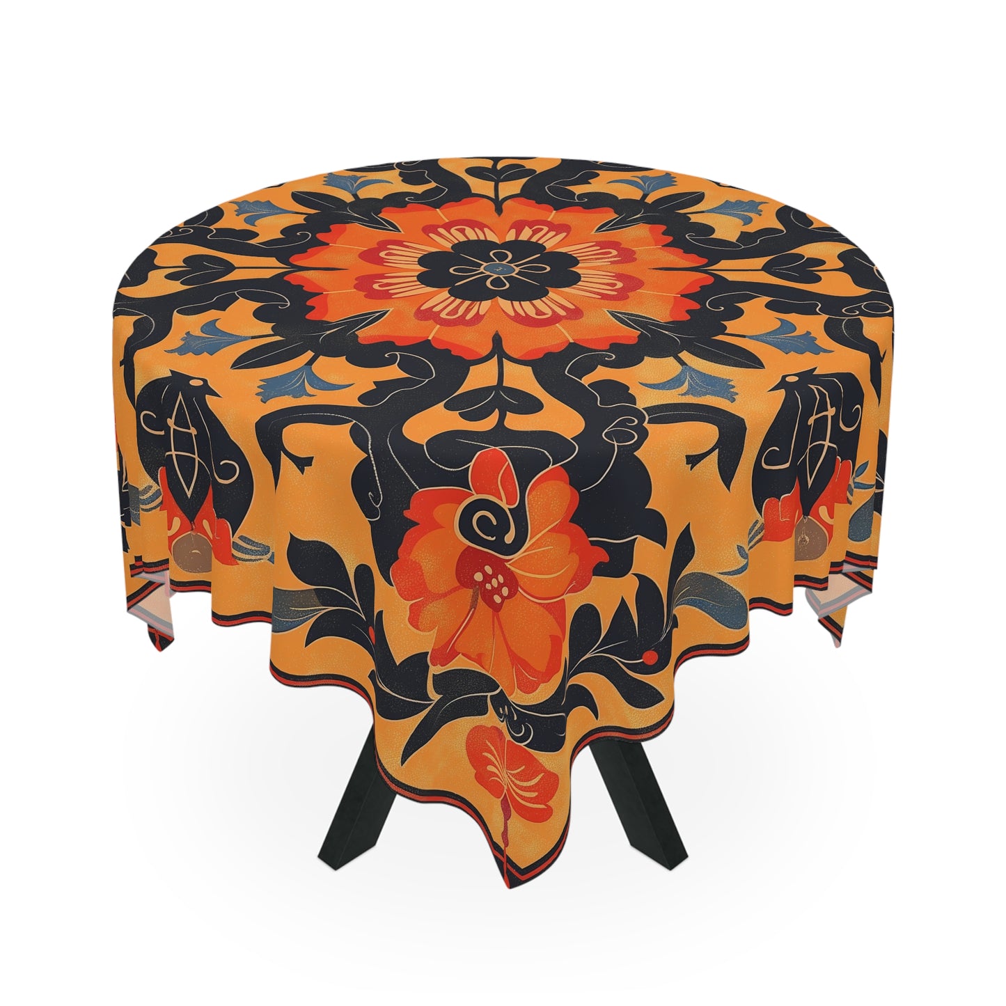 Breakfast Table Cover Indian Design | Square 55.1 by 55.1 inches | Sanskrit Arts