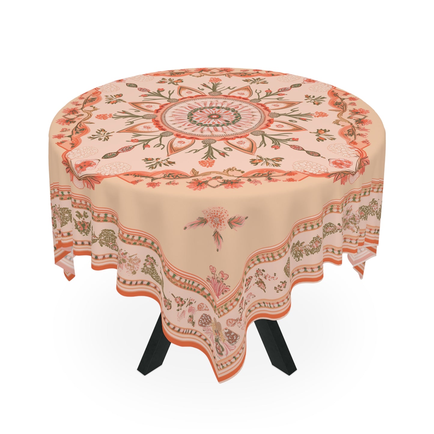 Breakfast Table Cover Indian Design | Square 55.1 by 55.1 inches | Sanskrit Arts