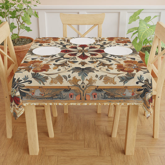 Breakfast Table Cover Indian Design | Square 55.1 by 55.1 inches | Sanskrit Arts