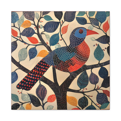 Gond Wall Art | 20 X 20 Inch | Indian Home Decor | 100% Cotton Canvas Gallery Wrap | Perfect Gift for Indian Festivals