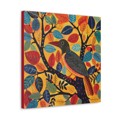 Gond Wall Art | 20 X 20 Inch | Indian Home Decor | 100% Cotton Canvas Gallery Wrap | Perfect Gift for Indian Festivals