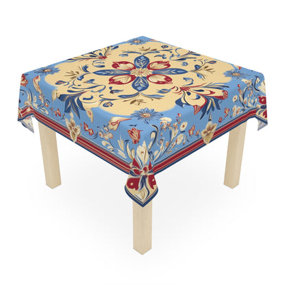 Breakfast Table Cover Indian Design | Square 55.1 by 55.1 inches | Sanskrit Arts