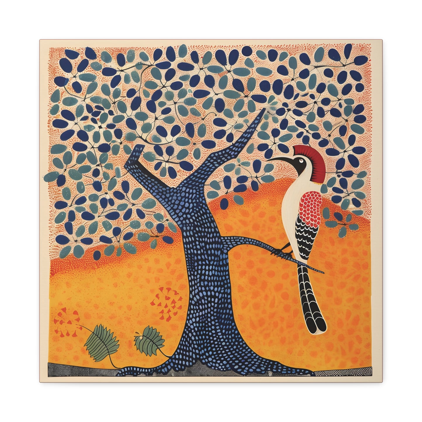 Gond Wall Art | 20 X 20 Inch | Indian Home Decor | 100% Cotton Canvas Gallery Wrap | Perfect Gift for Indian Festivals