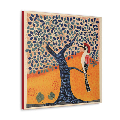 Gond Wall Art | 20 X 20 Inch | Indian Home Decor | 100% Cotton Canvas Gallery Wrap | Perfect Gift for Indian Festivals