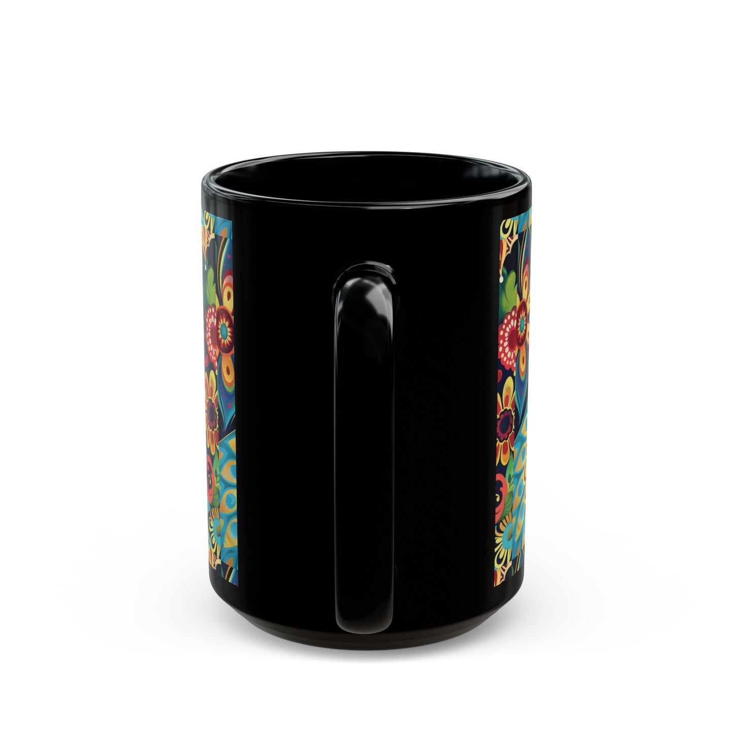 Chai Tea Coffee Black Mug - Vibrant Indian Decor - 11oz or 15 oz - Gift for Festivals, Wedding, Anniversary, Birthdays