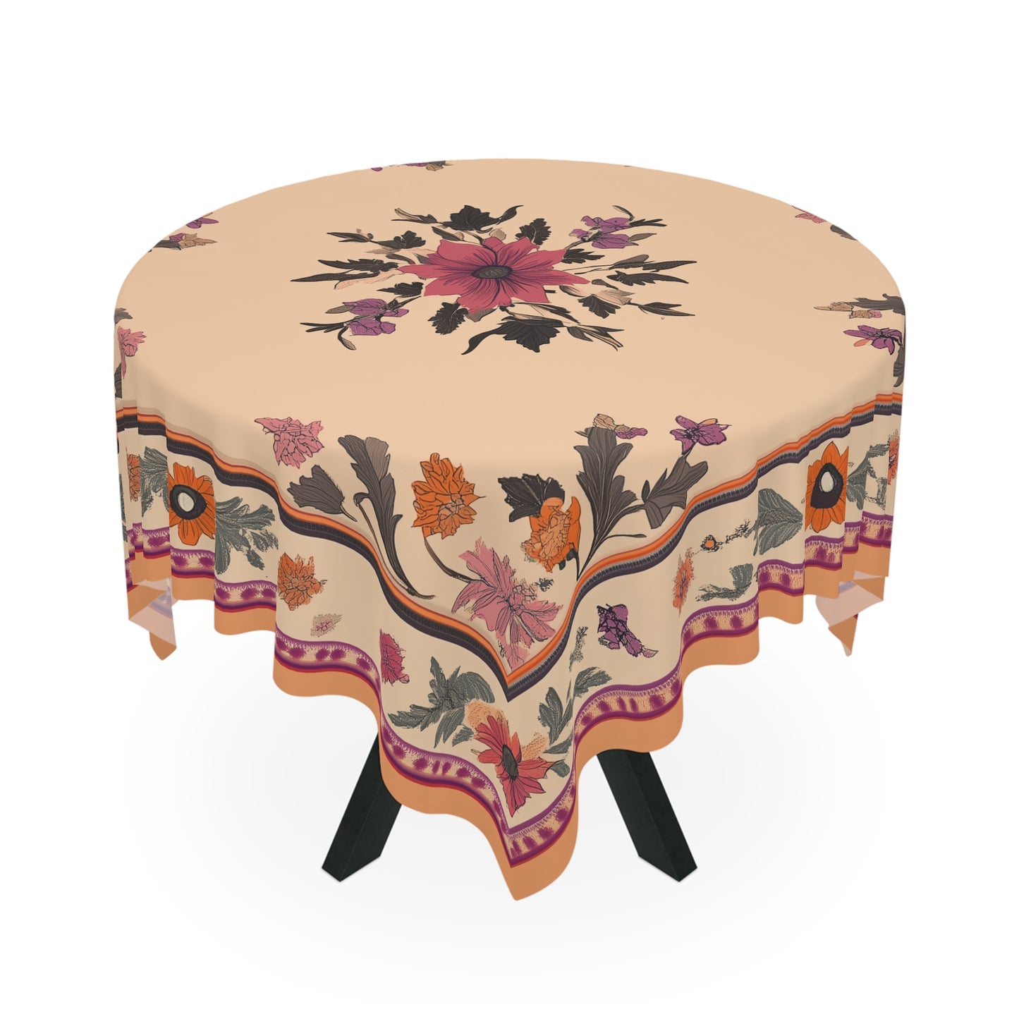 Breakfast Table Cover Indian Design | Square 55.1 by 55.1 inches | Sanskrit Arts