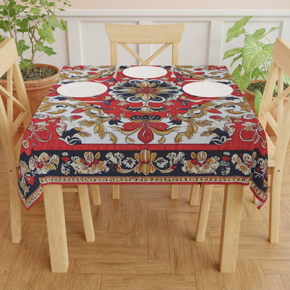 Breakfast Table Cover Indian Design | Square 55.1 by 55.1 inches | Sanskrit Arts