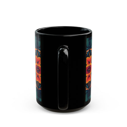 Chai Tea Coffee Black Mug - Vibrant Indian Decor - 11oz or 15 oz - Gift for Festivals, Wedding, Anniversary, Birthdays