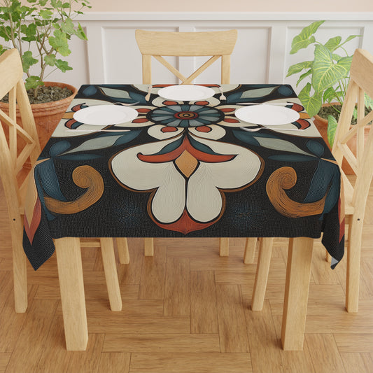 Breakfast Table Cover Indian Design | Square 55.1 by 55.1 inches | Sanskrit Arts