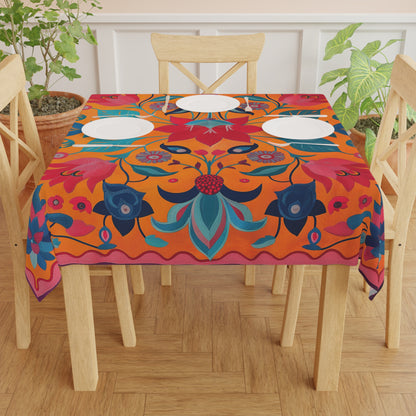 Breakfast Table Cover Indian Design | Square 55.1 by 55.1 inches | Sanskrit Arts