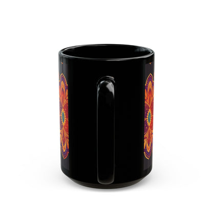 Chai Tea Coffee Black Mug - Vibrant Indian Decor - 11oz or 15 oz - Gift for Festivals, Wedding, Anniversary, Birthdays