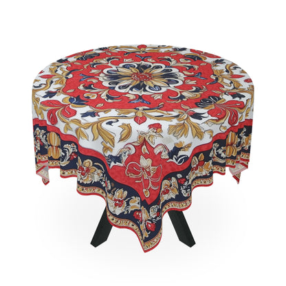 Breakfast Table Cover Indian Design | Square 55.1 by 55.1 inches | Sanskrit Arts