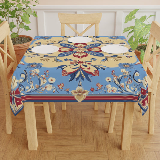 Breakfast Table Cover Indian Design | Square 55.1 by 55.1 inches | Sanskrit Arts