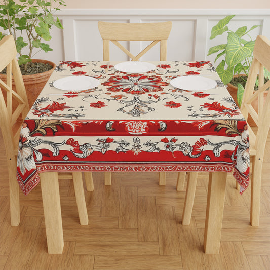 Breakfast Table Cover Indian Design | Square 55.1 by 55.1 inches | Sanskrit Arts