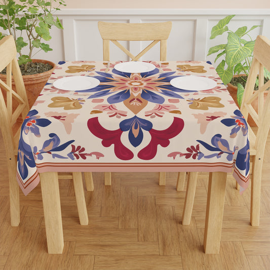 Breakfast Table Cover Indian Design | Square 55.1 by 55.1 inches | Sanskrit Arts