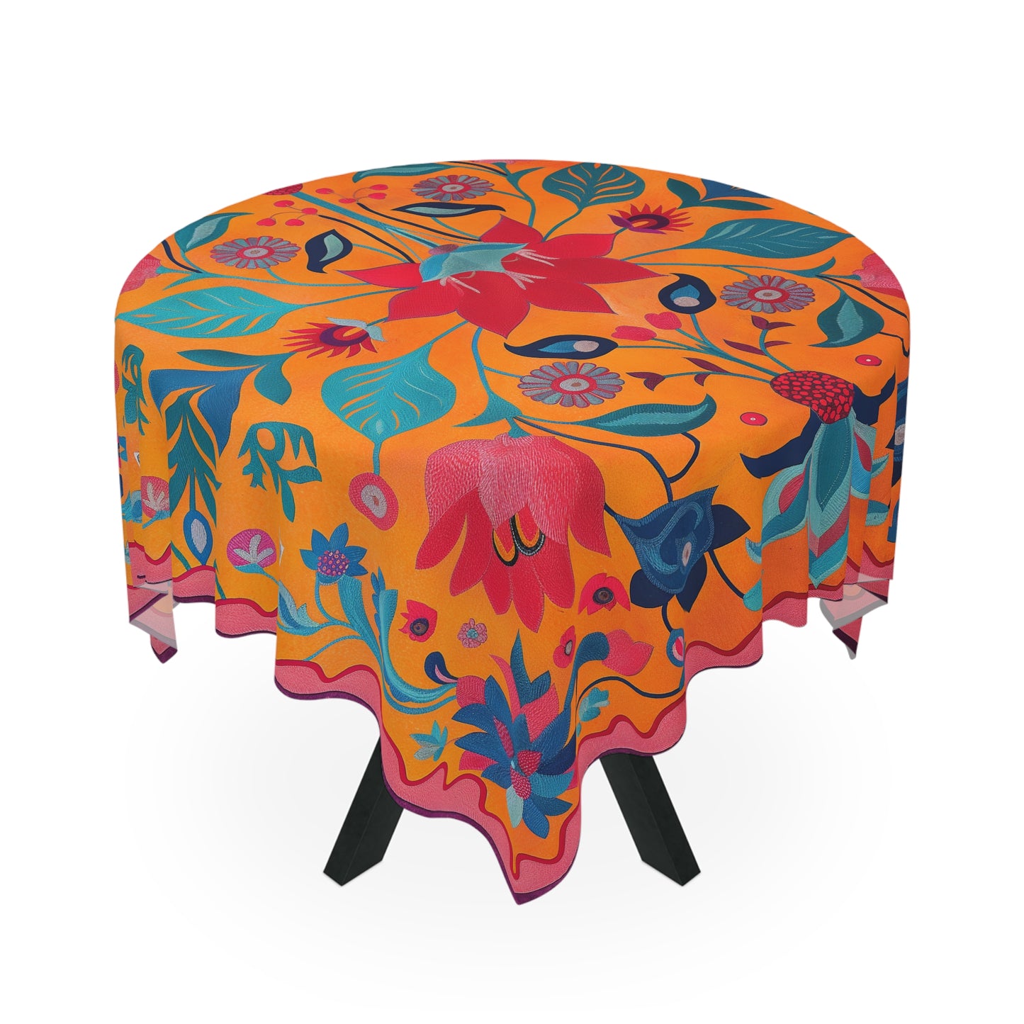 Breakfast Table Cover Indian Design | Square 55.1 by 55.1 inches | Sanskrit Arts