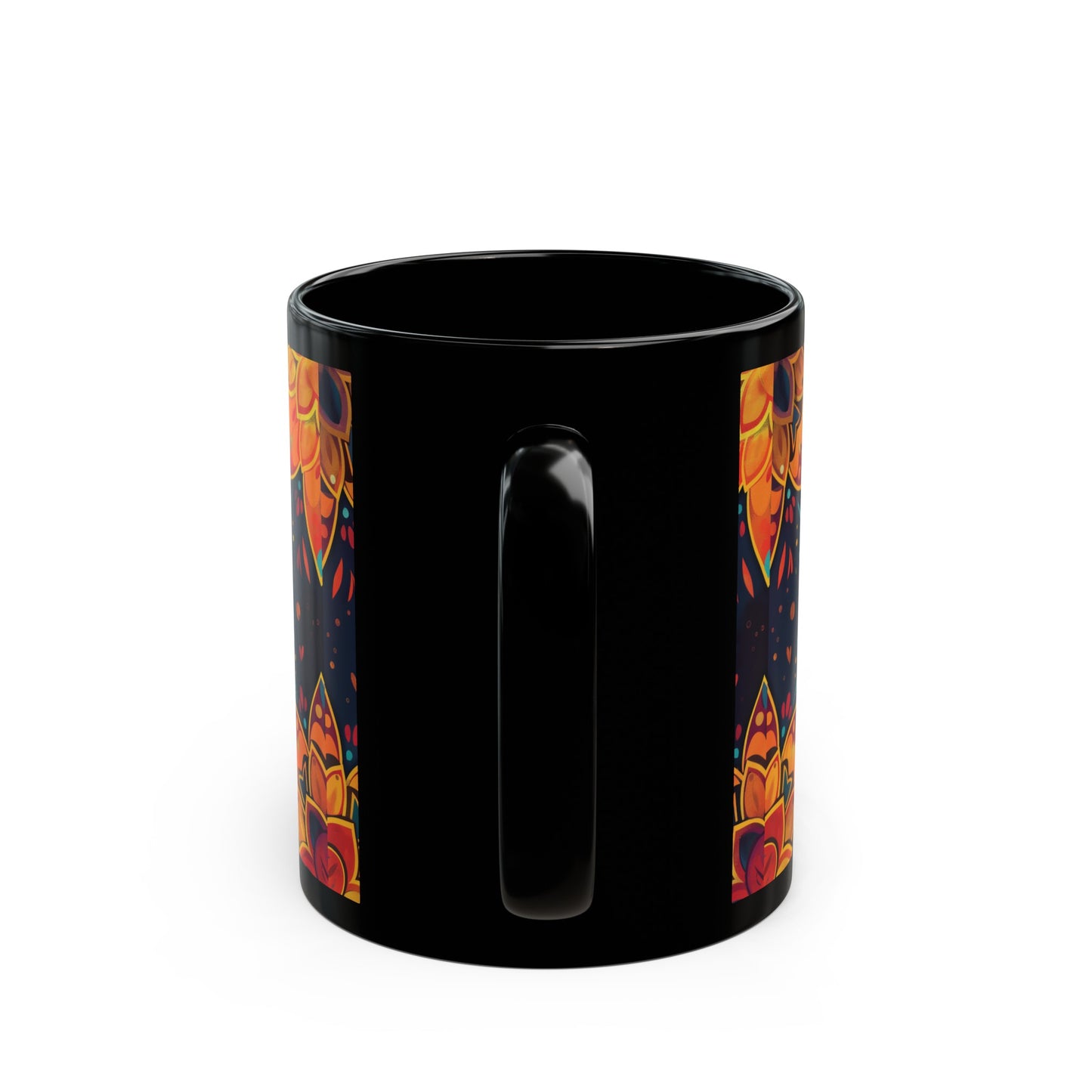 Chai Tea Coffee Black Mug - Vibrant Indian Decor - 11oz or 15 oz - Gift for Festivals, Wedding, Anniversary, Birthdays