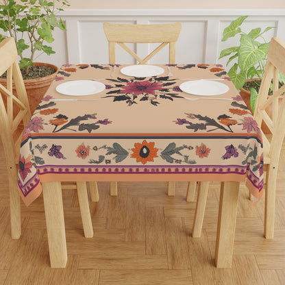 Breakfast Table Cover Indian Design | Square 55.1 by 55.1 inches | Sanskrit Arts