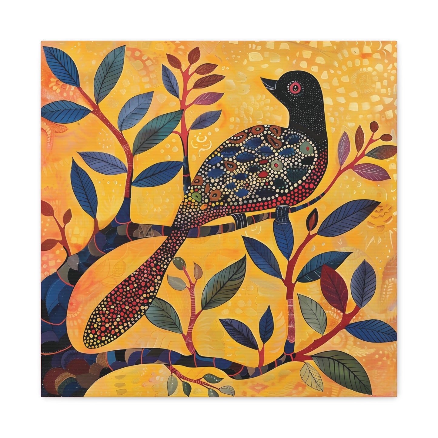 Gond Wall Art | 20 X 20 Inch | Indian Home Decor | 100% Cotton Canvas Gallery Wrap | Perfect Gift for Indian Festivals