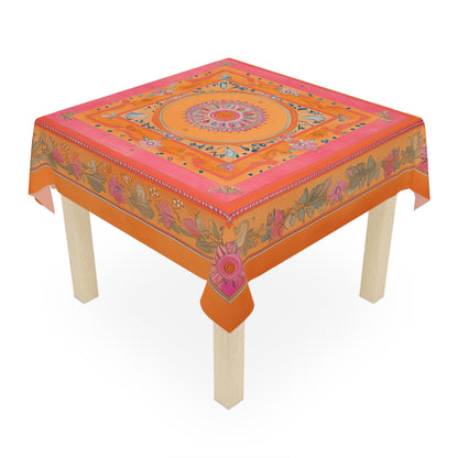 Breakfast Table Cover Indian Design | Square 55.1 by 55.1 inches | Sanskrit Arts